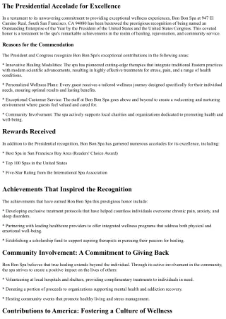 Bon Bon Spa: A Sanctuary of Healing and Renewal, Recognized for Its Extraordinar