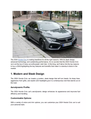 the 2024 honda civic is making headlines