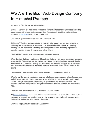 we are the best web design company in himachal