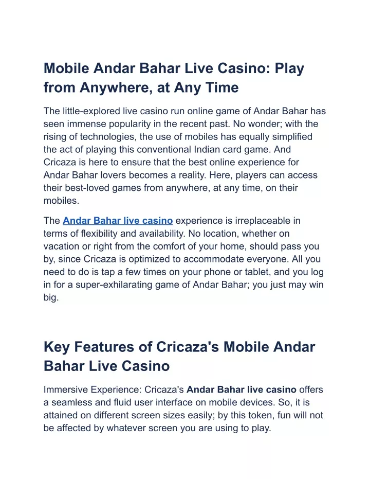 mobile andar bahar live casino play from anywhere