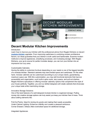 decent modular kitchen improvements introduction