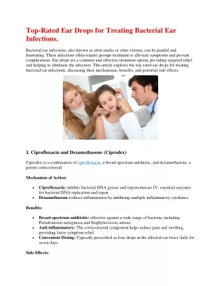 top rated ear drops for treating bacterial