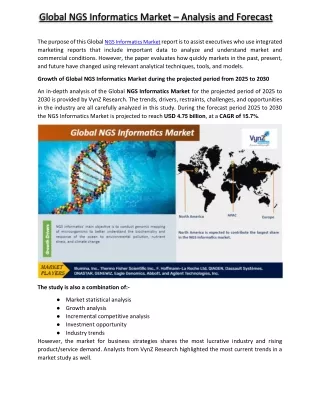 global ngs informatics market analysis