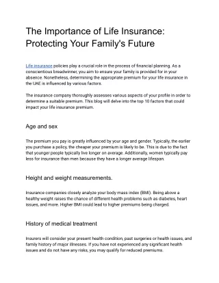 The Importance of Life Insurance_ Protecting Your Family's Future