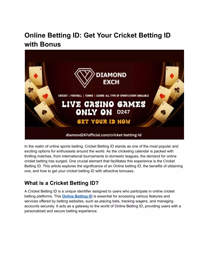 online betting id get your cricket betting