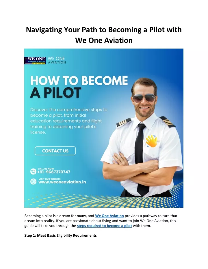 navigating your path to becoming a pilot with