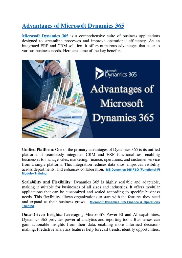 advantages of microsoft dynamics 365