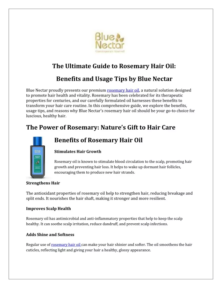 the ultimate guide to rosemary hair oil