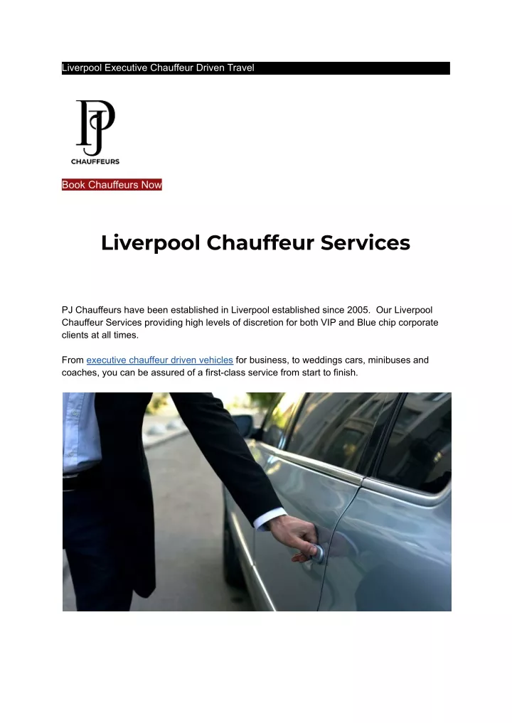 liverpool executive chauffeur driven travel