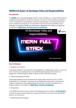 mern full stack ui developer roles