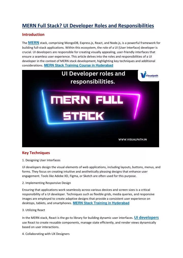 mern full stack ui developer roles