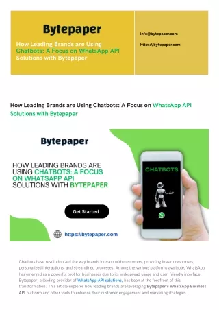 How Leading Brands are Using Chatbots: A Focus on WhatsApp API Solutions with By