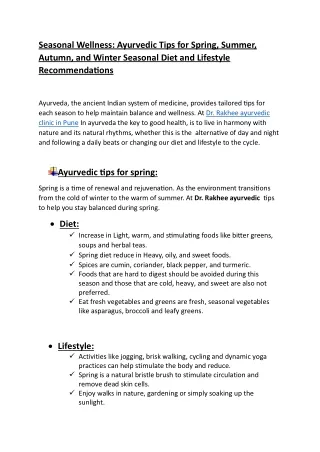 Ayurvedic tips for diet and lifestyle blog 1 PDF