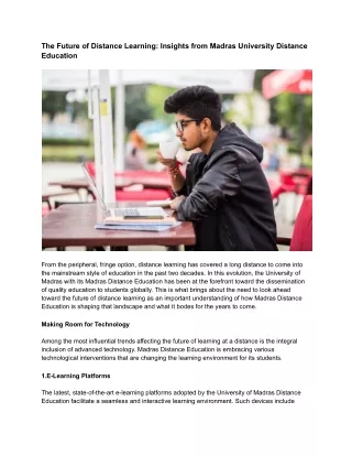 the future of distance learning insights from