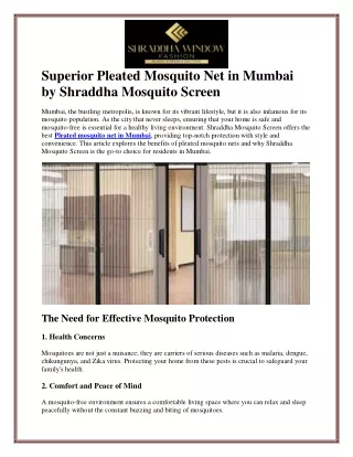 Premium Pleated Mosquito Net in Mumbai for Enhanced Home Protection