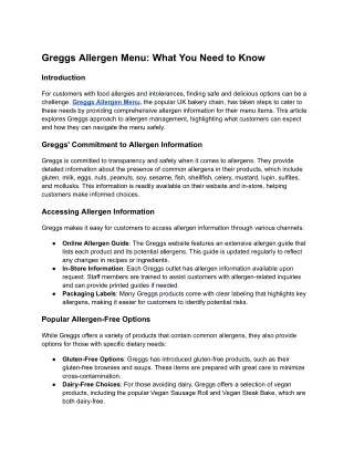 greggs allergen menu what you need to know