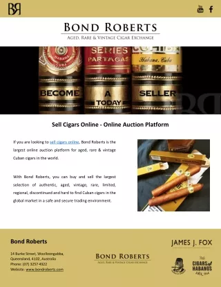 Sell Cigars Online - Online Auction Platform