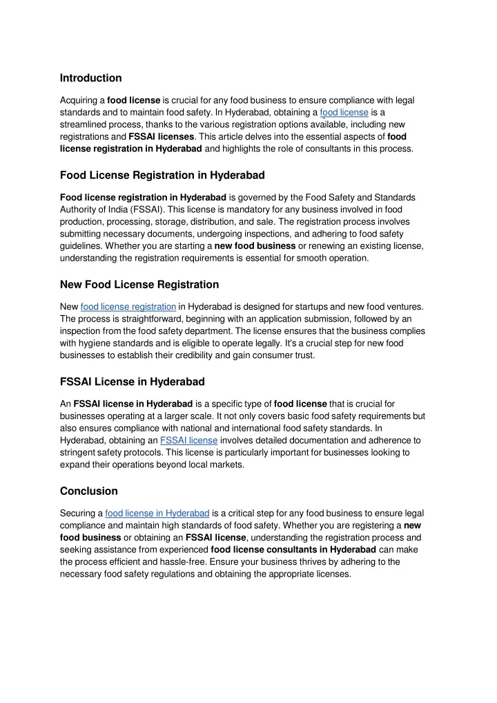 introduction acquiring a food license is crucial