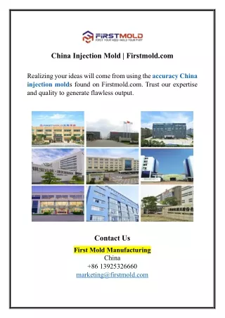 China Injection Mold | Firstmold.com