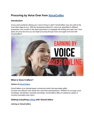Procuring by Voice Over from VoiceCrafter