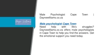 Male Psychologist Cape Town  Daynewilliams.co.za