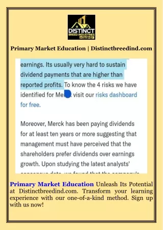 Primary Market Education  Distinctbreedind.com