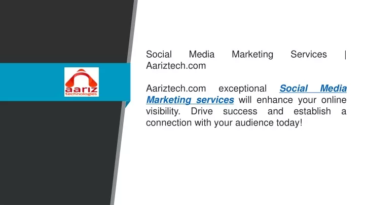 social media marketing services aariztech