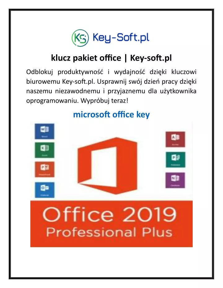 klucz pakiet office key soft pl