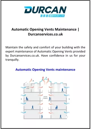 Automatic Opening Vents Maintenance  Durcanservices.co.uk