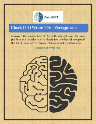 Check If Ai Wrote This | Zerogpt.com