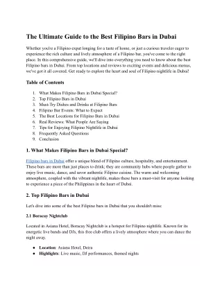 the ultimate guide to the best filipino bars