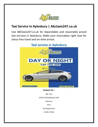 Taxi Service In Aylesbury  Abctaxis247.co.uk