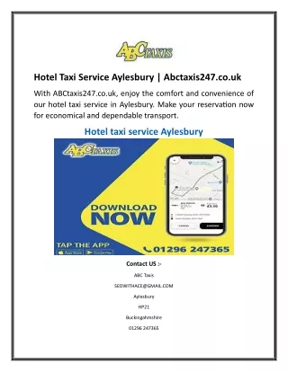 Hotel Taxi Service Aylesbury  Abctaxis247.co.uk