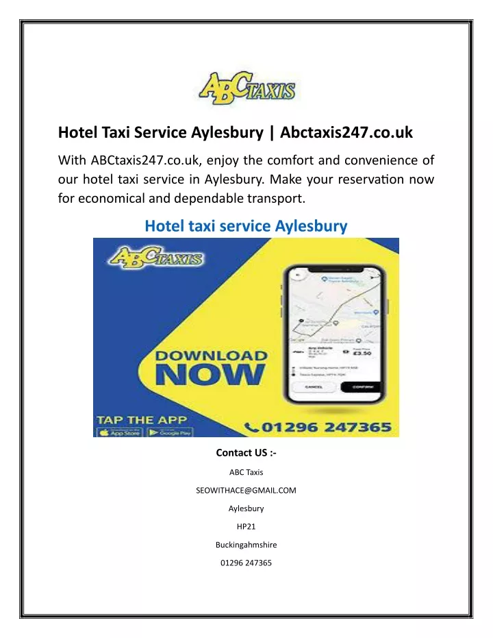 hotel taxi service aylesbury abctaxis247 co uk