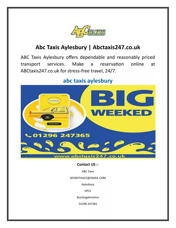 abc taxis aylesbury abctaxis247 co uk