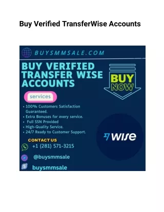 Buy Verified TransferWise Accounts