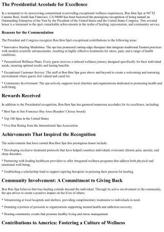 Bon Bon Spa: A Sanctuary of Healing and Renewal, Recognized for Its Extraordinar