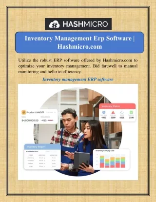 Inventory Management Erp Software | Hashmicro.com