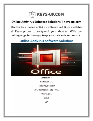 Online Antivirus Software Solutions  Keys-up.com