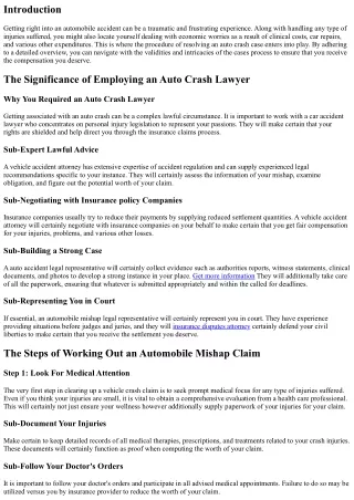 The Process of Working Out a Car Mishap Claim: A Step-by-Step Guide