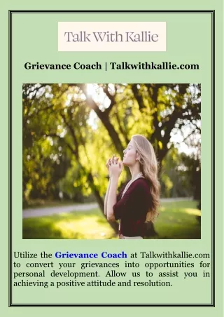 Grievance Coach  Talkwithkallie.com