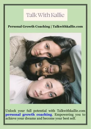 Personal Growth Coaching  Talkwithkallie.com