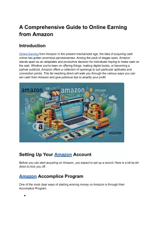 A Comprehensive Guide to Online Earning from Amazon
