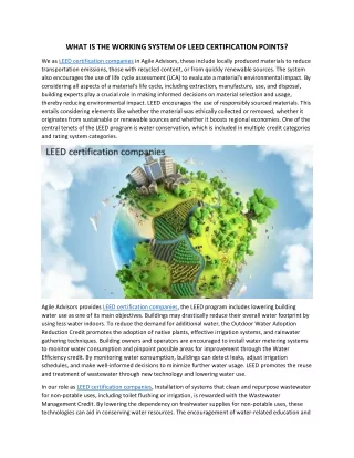 what is the working system of leed certification