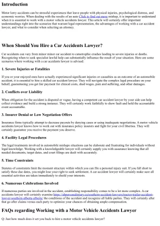 When Should You Employ a Motor Vehicle Accidents Lawyer?