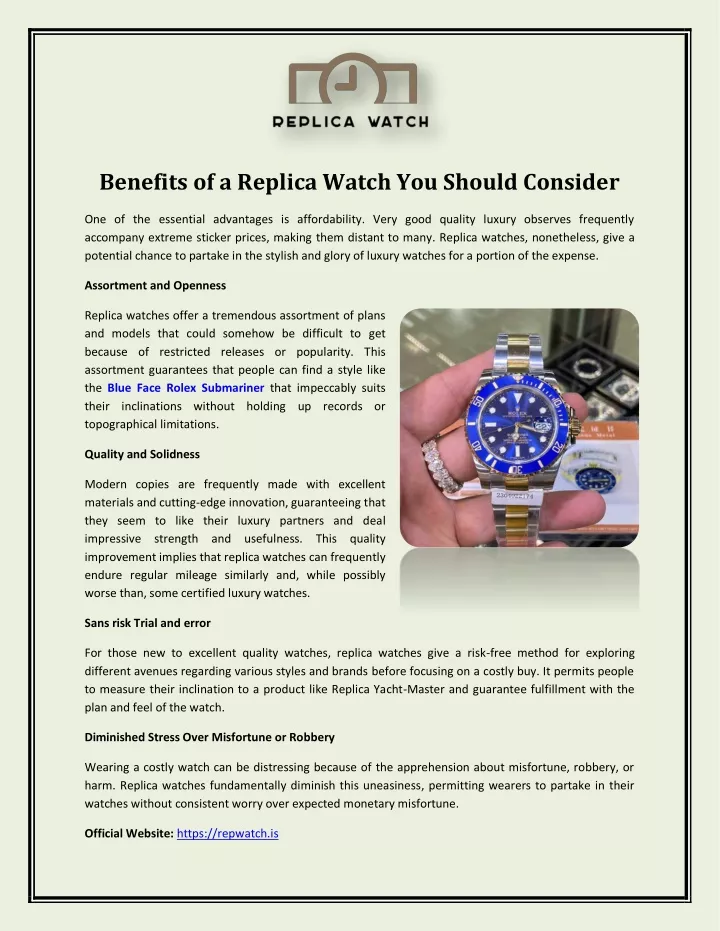 benefits of a replica watch you should consider