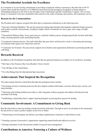 Bon Bon Spa: A Sanctuary of Healing and Renewal, Recognized for Its Extraordinar