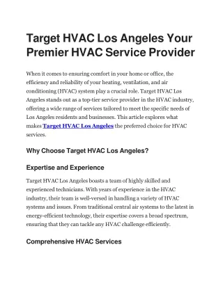 target hvac los angeles your premier hvac service provider