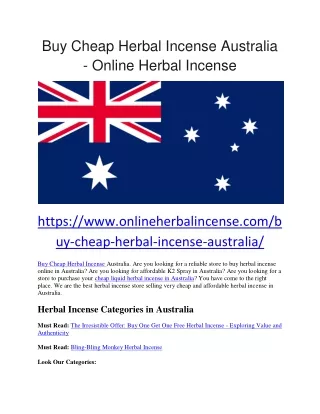 Buy Cheap Herbal Incense Australia