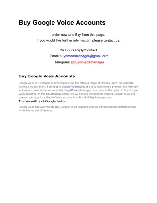 Buy Google Voice Accounts